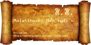 Malatinszki Mátyás névjegykártya