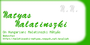 matyas malatinszki business card